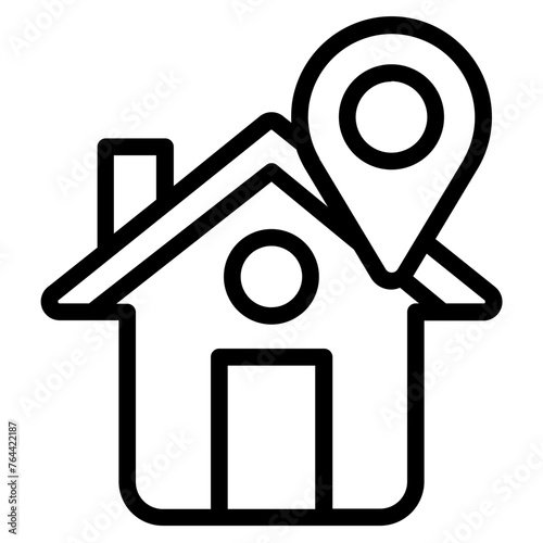 Home address outline icon