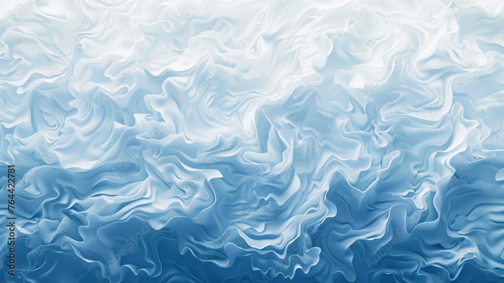 Soft blue and white fluid marble texture - This image captures a soothing and calming marble-like texture in shades of blue and white, representing serenity - obrazy, fototapety, plakaty 