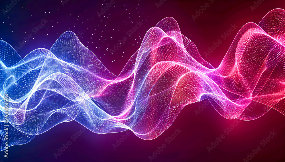 Fototapeta premium Futuristic Network Mesh, Dynamic Neon Lines in Abstract Design