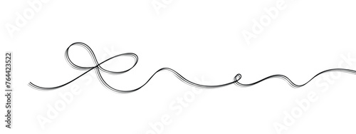 Bow, Ribbon Bow, line art style vector with transparent background.