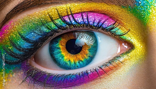 Ai - eye with colorful Makeup #764423907