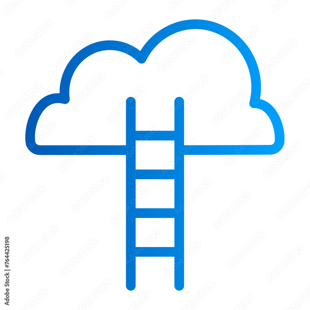This is the Success Ladder icon from the data management icon collection with an Outline gradient style This is the Success Ladder icon from the data management icon collection with an Outline gradient style