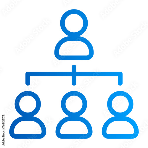 This is the Team Leader icon from the data management icon collection with an Outline gradient style