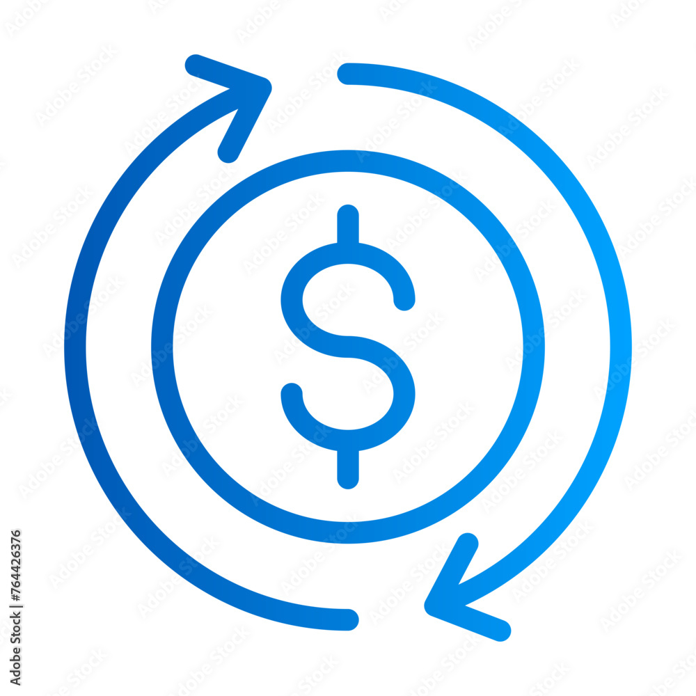 This is the Cashflow icon from the investment icon collection with an Outline gradient style