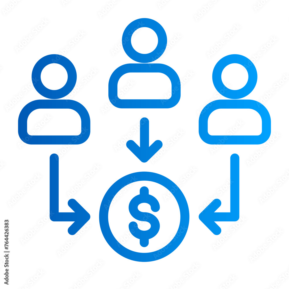 This is the Mutual Fund icon from the investment icon collection with an Outline gradient style This is the Mutual Fund icon from the investment icon collection with an Outline gradient style