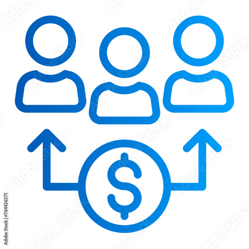 This is the Dividend icon from the investment icon collection with an Outline gradient style