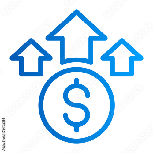 This is the Inflation icon from the investment icon collection with an Outline gradient style