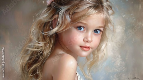 A portrait of a cute young girl.