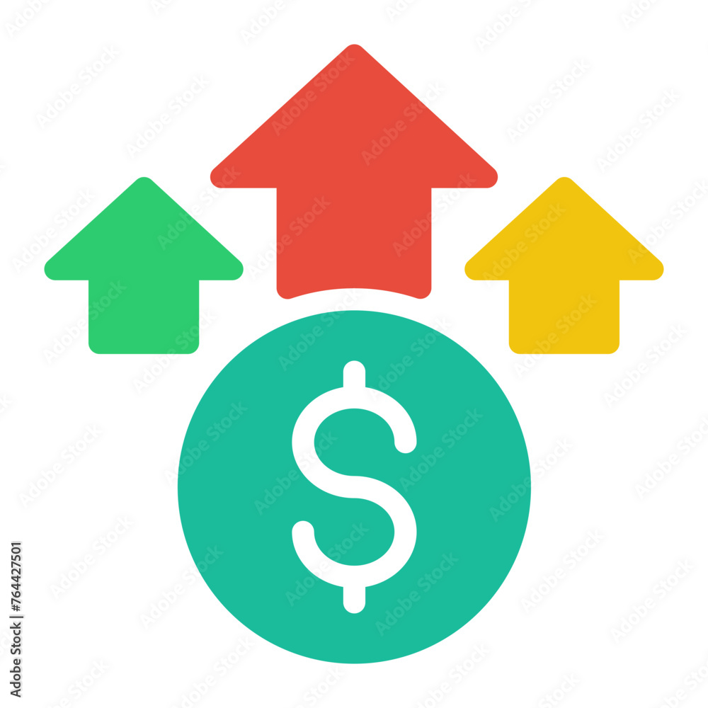 This is the Inflation icon from the investment icon collection with an color style This is the Inflation icon from the investment icon collection with an color style