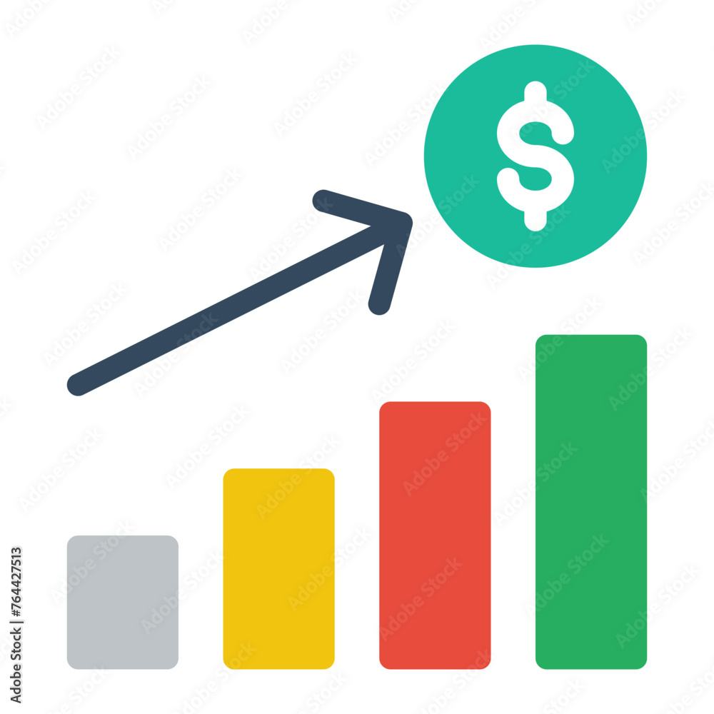 This is the Yield icon from the investment icon collection with an color style This is the Yield icon from the investment icon collection with an color style