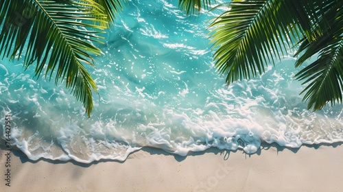 beach view with palm tree © irawan