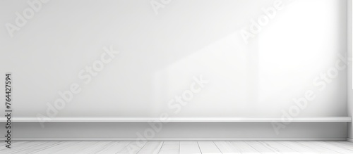 Wallpaper Mural The scene features a simple white room with a single white wall and a sleek wooden floor Torontodigital.ca