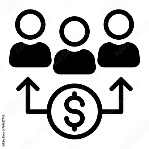 This is the Dividend icon from the investment icon collection with an mixed style