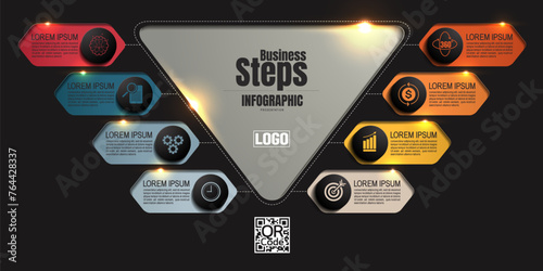 Infographic Chart Templates, Minimalistic Designs for Presentations and Financial Reports, Annual Reports, and Advertising, Black Background Concepts,Versatile Layouts, Data-driven