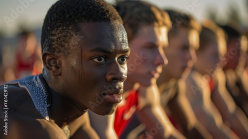 The steely determination in a runners eyes as they approach the starting line ready to give their all.