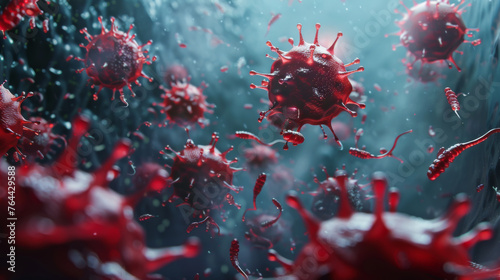 Leukocytes attack the virus. Immunity of the body.