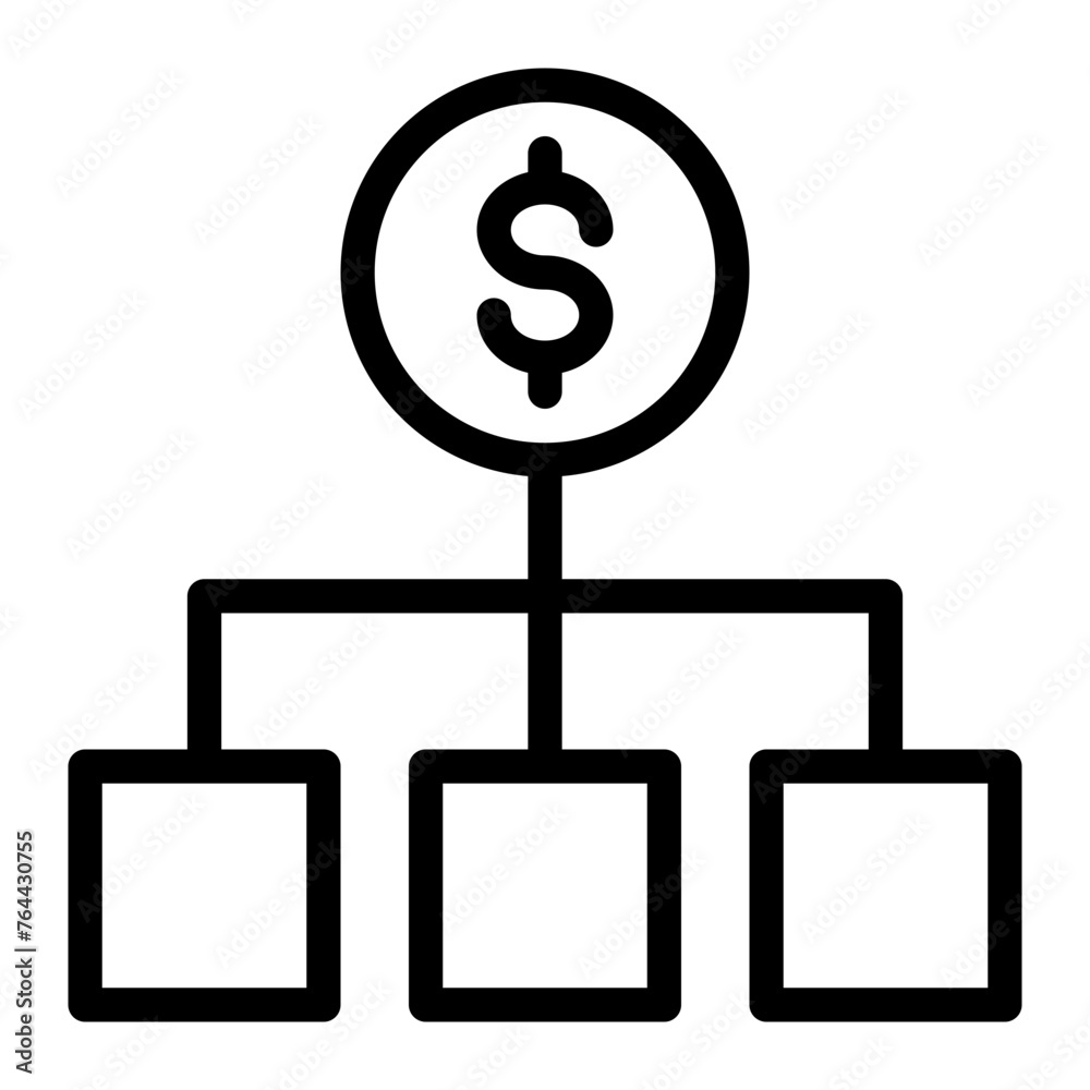 This is the Budget icon from the Finance icon collection with an outline style This is the Budget icon from the Finance icon collection with an outline style
