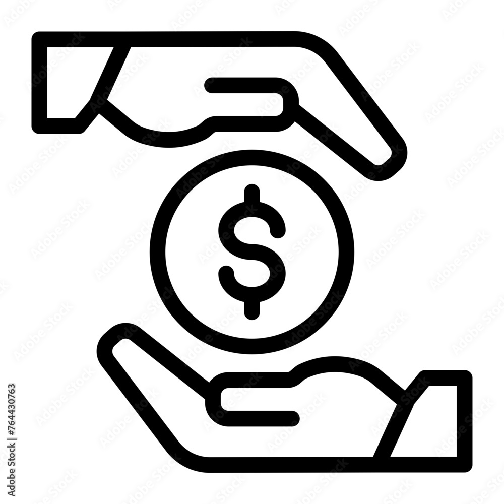 This is the Loan icon from the Finance icon collection with an outline style This is the Loan icon from the Finance icon collection with an outline style