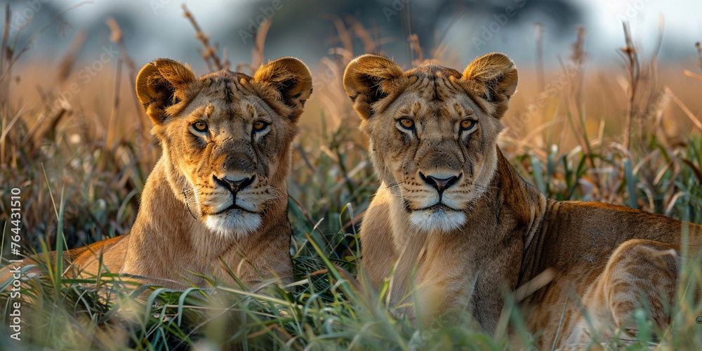 Lion Looking At Camera Lens Lion Looking At Camera Lens