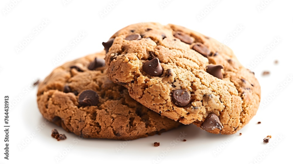 Chocolate chip cookies isolated on white background Chocolate chip cookies isolated on white background