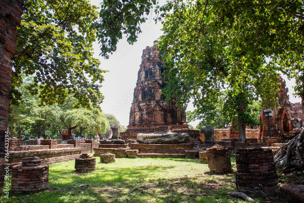 Wat Mahathat ancient at historical park at Ayutthaya Historical Park, Phra Nakhon Si Ayutthaya Province, Thailand Wat Mahathat ancient at historical park at Ayutthaya Historical Park, Phra Nakhon Si Ayutthaya Province, Thailand
