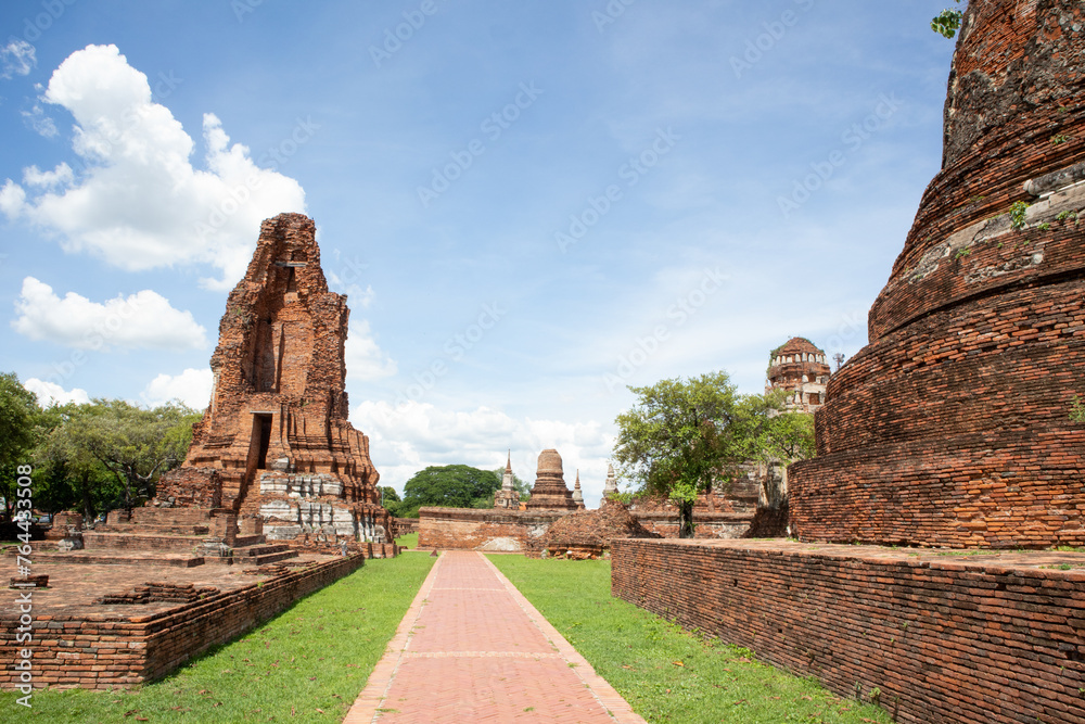 Wat Mahathat ancient at historical park at Ayutthaya Historical Park, Phra Nakhon Si Ayutthaya Province, Thailand