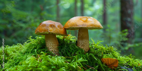 Enchanting Forest Mushrooms Thriving Among Ferns