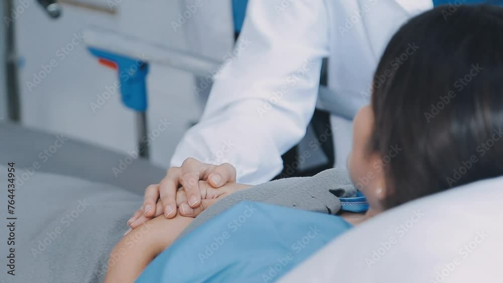 Doctor explaining report to patient in the hospital Doctor explaining report to patient in the hospital