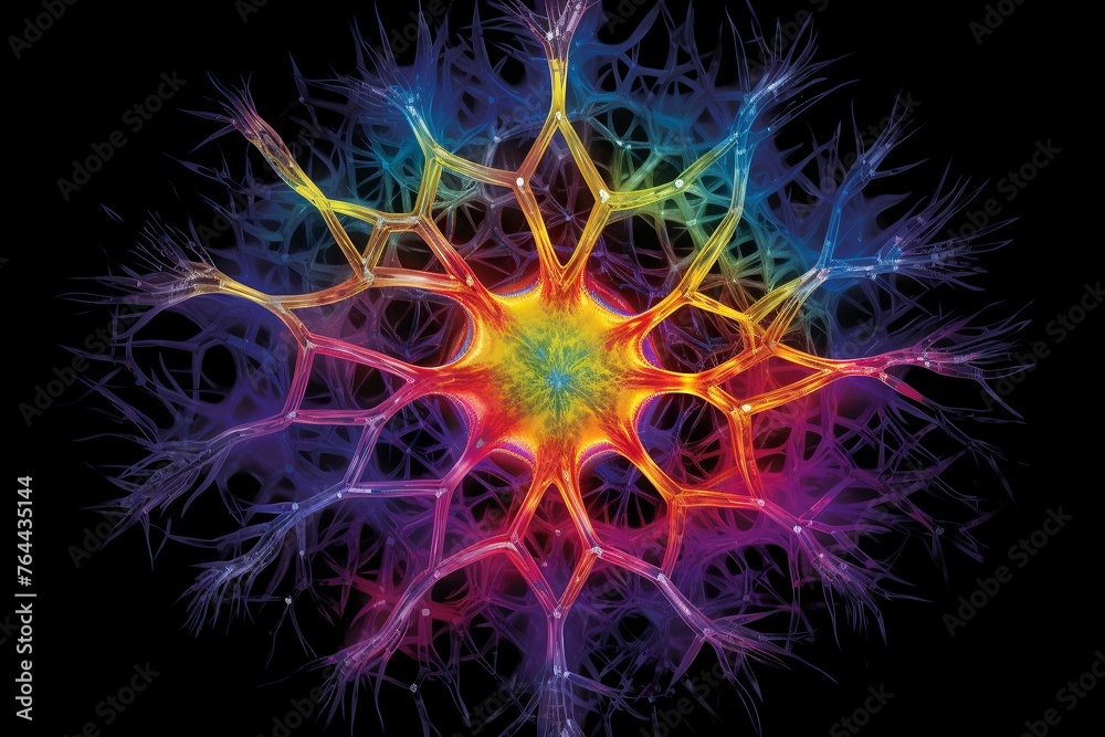 Design a captivating connectome representation: a vibrant, glowing orb or complex geometric structure serves as the central focus, radiating energy to symbolize the brain's importance.
