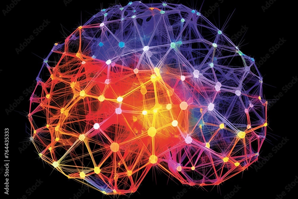 Design a captivating connectome representation: a vibrant, glowing orb or complex geometric structure serves as the central focus, radiating energy to symbolize the brain's importance.
Design a captivating connectome representation: a vibrant, glowing orb or complex geometric structure serves as the central focus, radiating energy to symbolize the brain's importance.