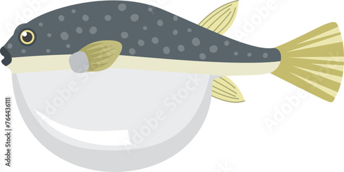 膨らんでいるかわいいフグのイメージイラスト