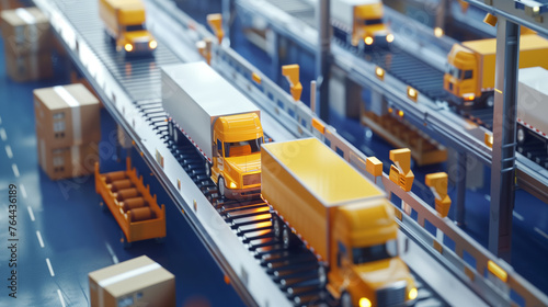 トラック輸送される荷物　物流イメージ