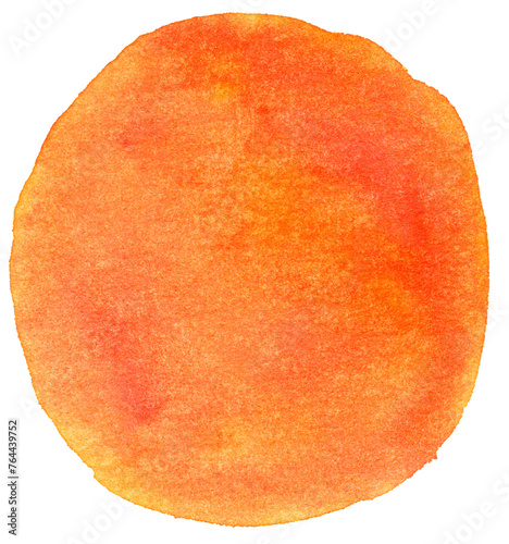 Fototapeta Naklejka Na Ścianę i Meble -  Orange Watercolor hand painted circles texture. Watercolour circle elements for design.