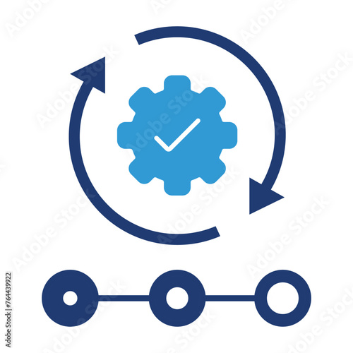 Hassle free deployment Icon. Intuitive interfaces combined easy implementation. User friendly integration. Straightforward setup. Seamless installation.