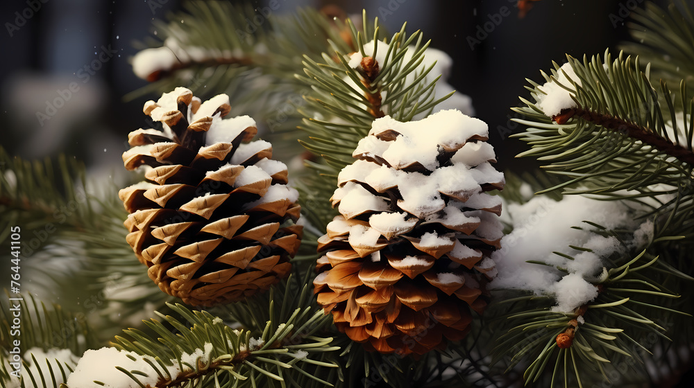 Fototapeta premium pinecones, blurred background