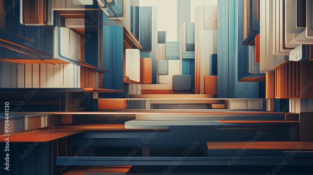 Obraz premium office building with glass windows Contemporary urban view and interconnected network idea