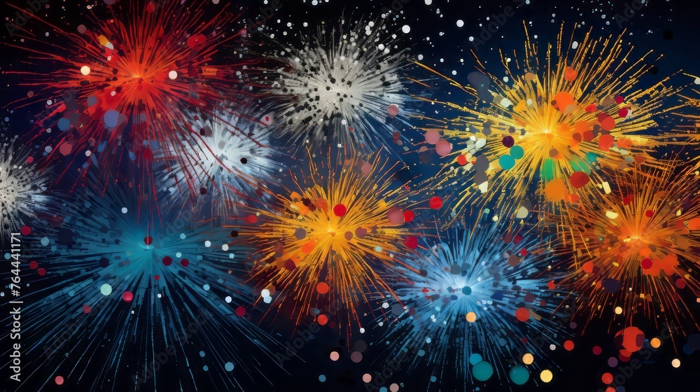 Fototapeta premium fireworks in the night sky. Fireworks in the night sky. Festive background with fireworks.