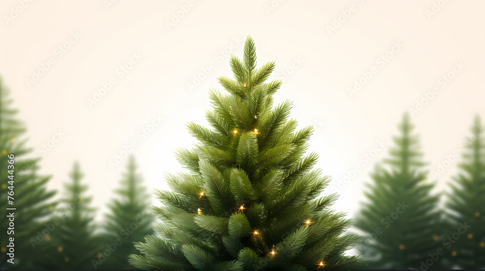 Christmas pine branches and holiday bokeh lights Christmas pine branches and holiday bokeh lights
