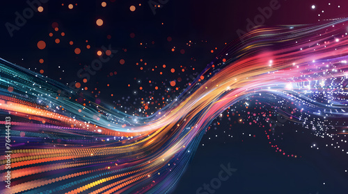 Abstract Illustration of High Speed Data transfer. Big Data for Presentation. Concept design of Data Human Technology. Artificial Intelligence futuristic background
