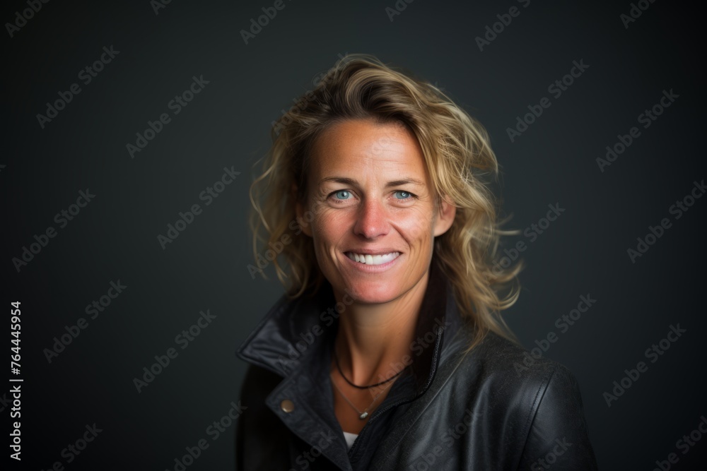 Portrait of a beautiful woman with blond hair on a dark background Portrait of a beautiful woman with blond hair on a dark background