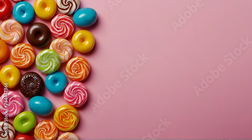 Candies and sweets colorful background .Generative AI