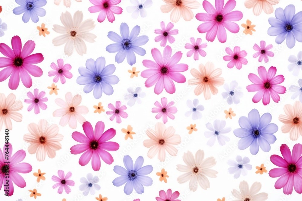 Pattern flowers on white background