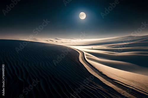 desert and moon