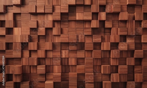 Block stack wooden 3d cubes on the wall for background banner panorama