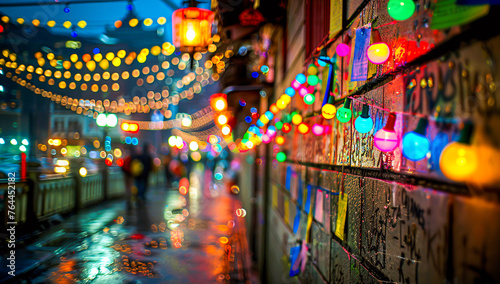 City lights and festive nights, abstract bokeh for holiday street celebrations