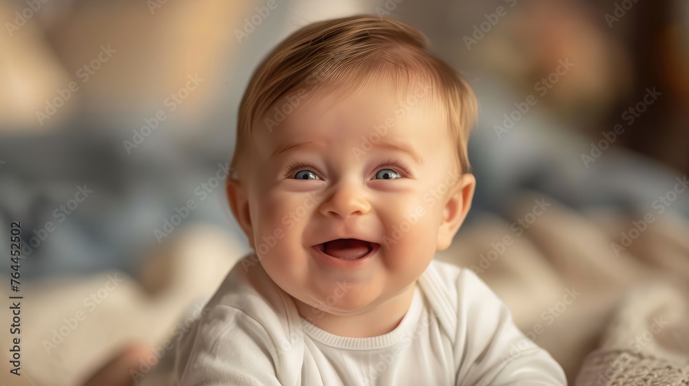 A very joyful baby boy, international laughter day