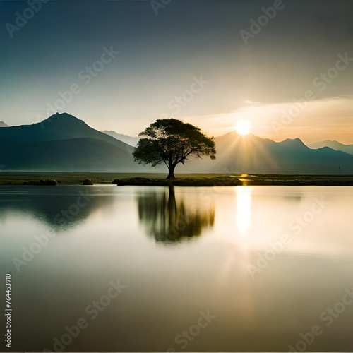 sunrise over the lake