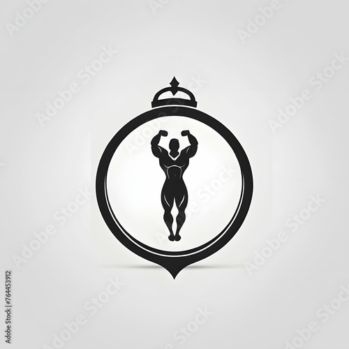 black and white illustration of a Fitness Male Silhouette, Athletic Body