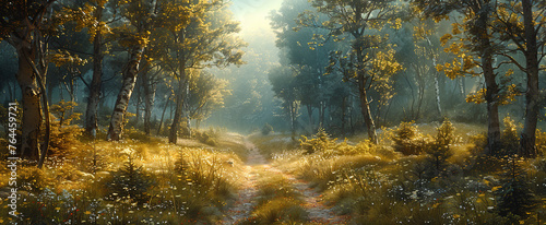 Forest in autumn. Created with Ai