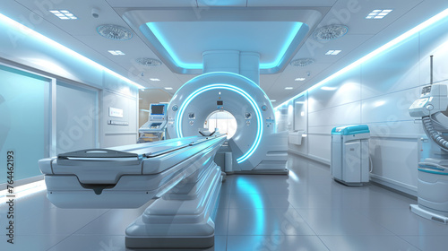 High-Tech Medical Facility: Modern CT Scan Room in Hospital